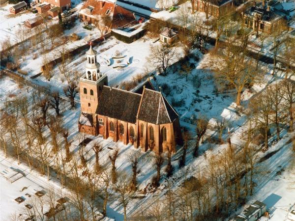 Pieterburen luchtfoto sneeuw