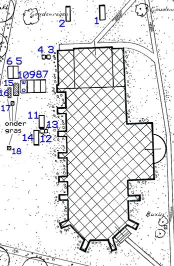 Grafaanduidingen kerkhof Pieterburen - De grafplaat bevindt zich in werkelijkheid 150 cm ten oosten van graf 10.